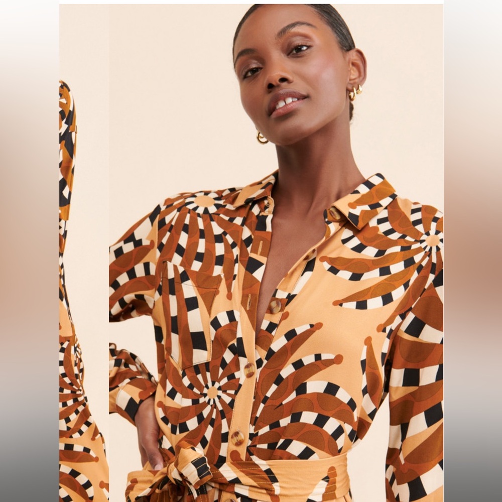 FARM Rio Bananada Jumpsuit in Black and Tan - Picture 3 of 11